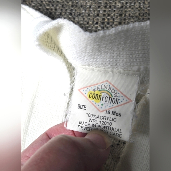 Vintage Infant Rainbow Connection Preppy Babycore 3 Button Cardigan, 18 Mo - Picture 2 of 2